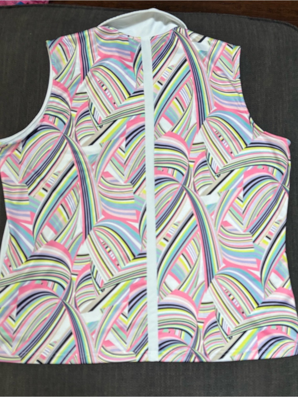 GG Blue Luxe Sports Short-Sleeve Polo Tee with Multicolor Side Panel - Picture 2 of 9
